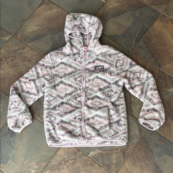 Eddie Bauer Other - Eddie Bauer Pink and Gray Patterned Kids Hoodie